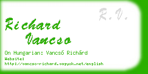 richard vancso business card