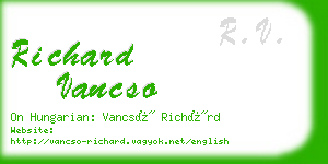 richard vancso business card